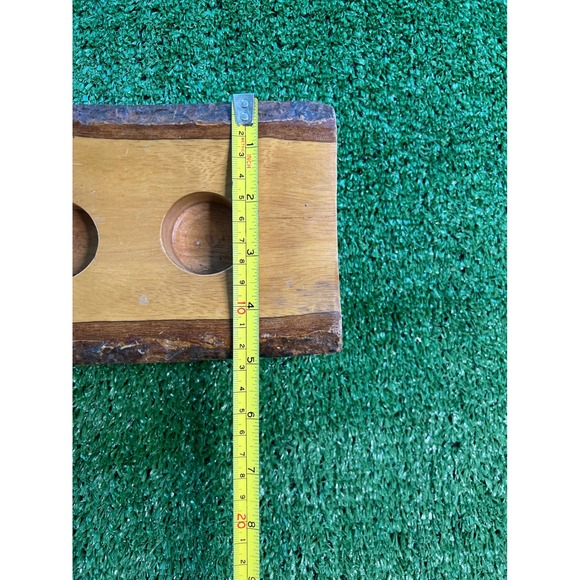 Rustic Wood Slice candle Holder Stand, 5 Hole Natural Bark Edge‎ Decor - Picture 6 of 7